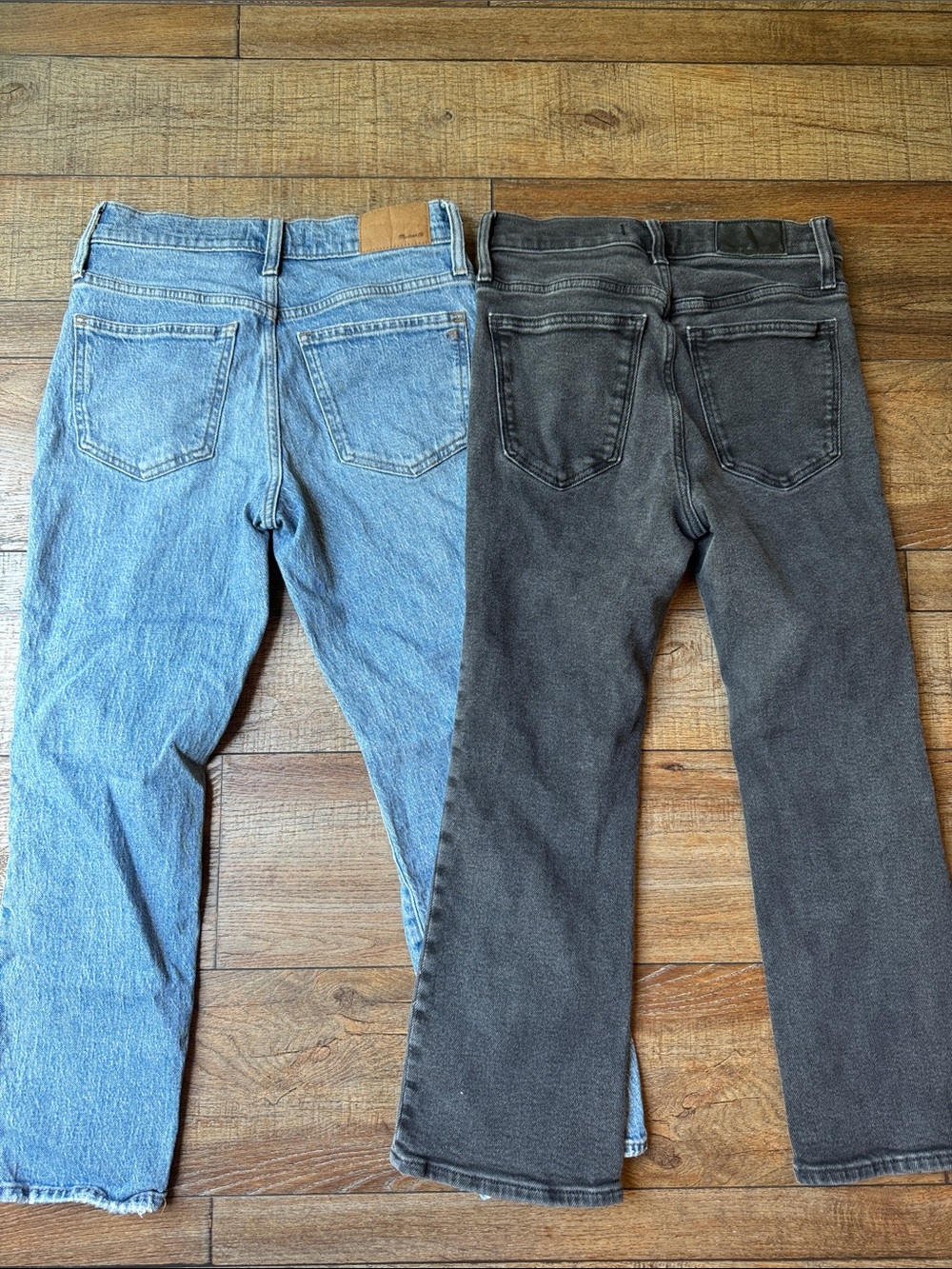 Madewell Flare Jeans in Light Blue and Black Denim - Picture 4 of 13